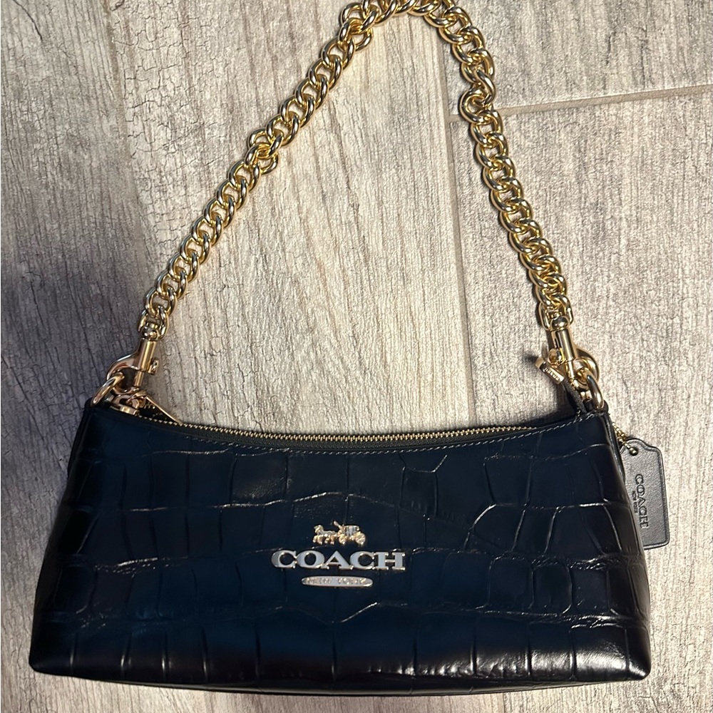 Coach Limited Edition Black and Gold Chain Strap/ Shoulder Bag